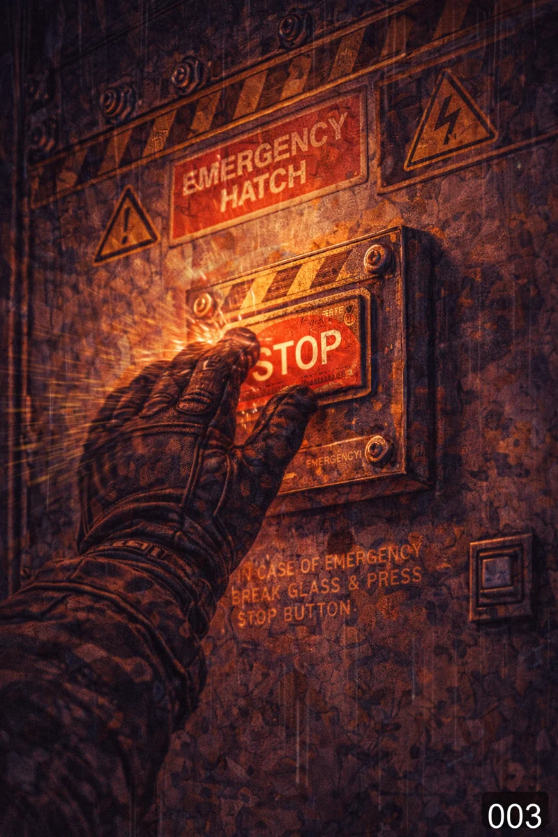 Neon-lit illustrated scene from the Neon Stairwell story